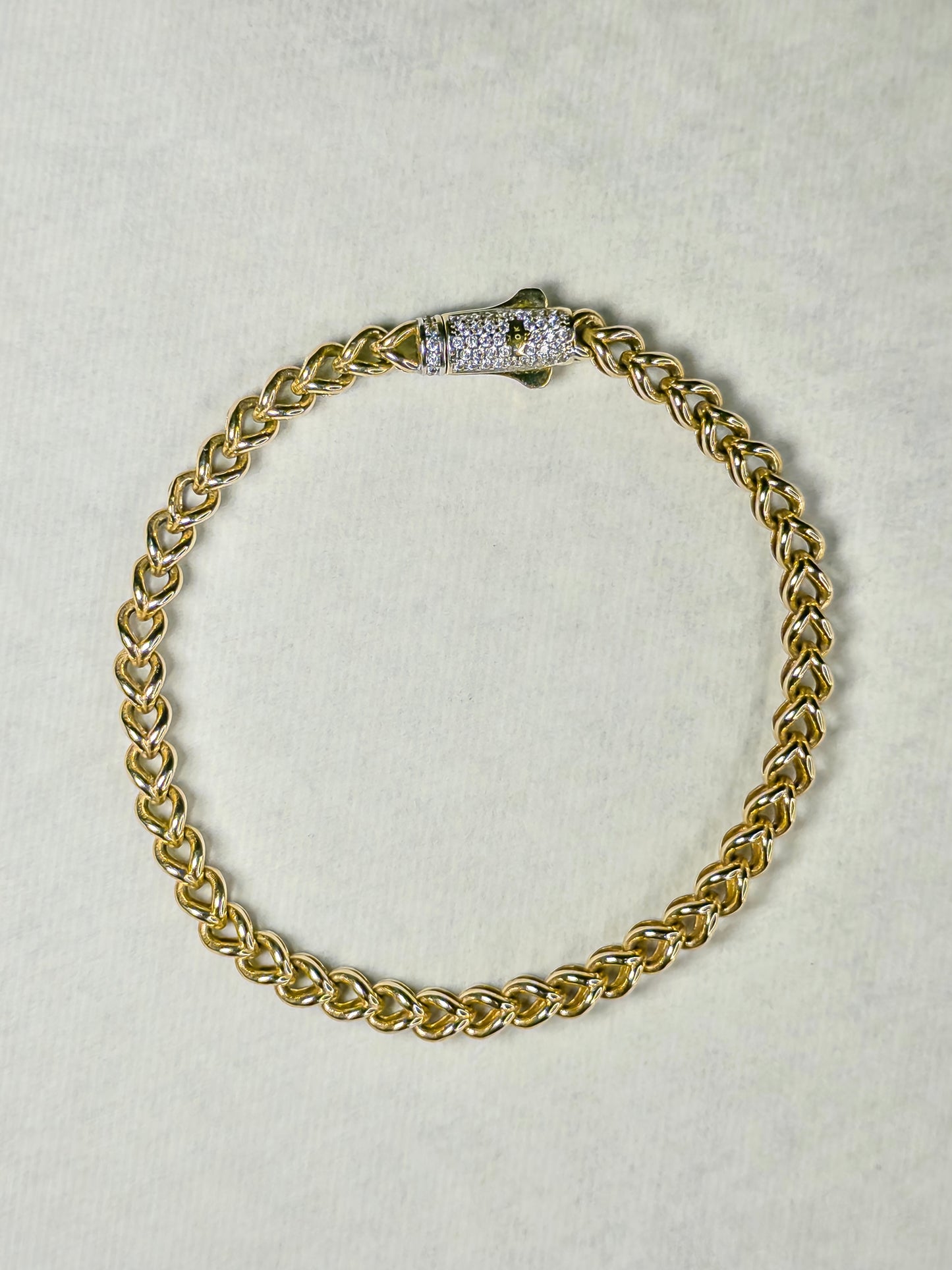 Pulso Tejido Espiga 5 mm · Oro Italiano 10 k