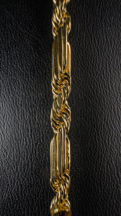 Pulso Eslabón Fígaro Torzal 4 mm · Oro Italiano 10 k