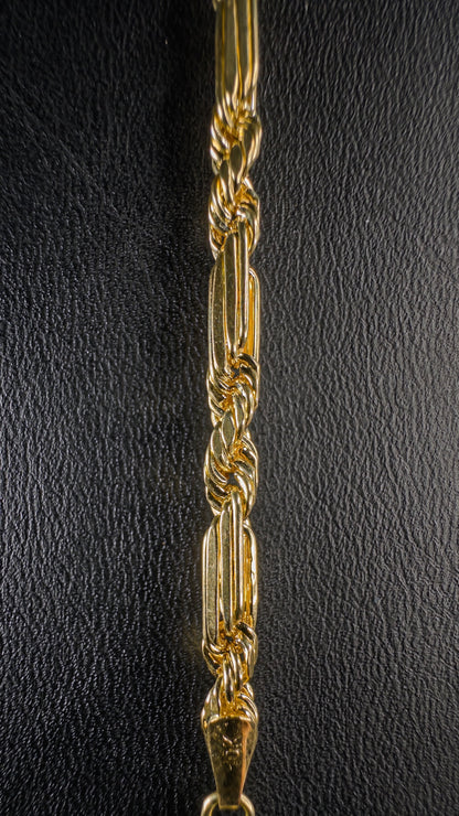 Pulso Eslabón Fígaro Torzal 4 mm · Oro Italiano 10 k
